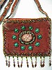 Light burgundy small purse w/ 10 pts. around center
